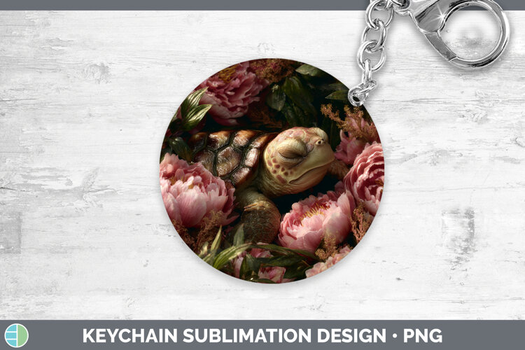 GorgeousAnimals Floral Sleeping Keychain design.