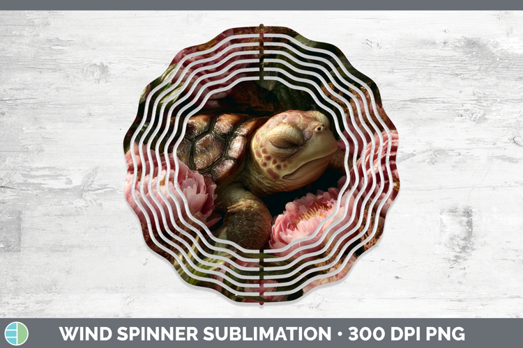Sea Turtle Wind Spinner Animals Floral Sleeping Sublimation