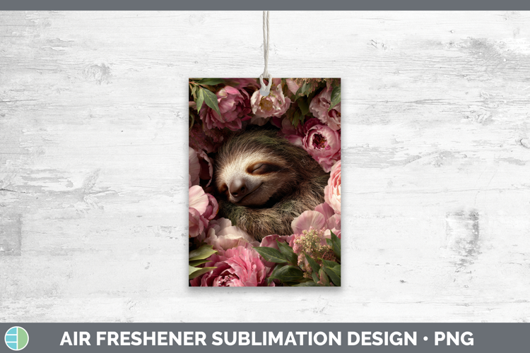 Sloth Air Freshener Animals Floral Sleeping Sublimation Car