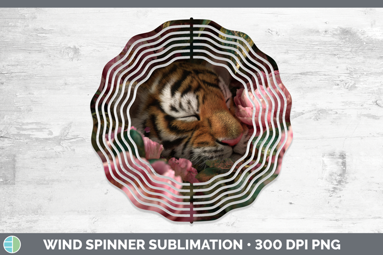 Tiger Wind Spinner Animals Floral Sleeping Sublimation Spinn