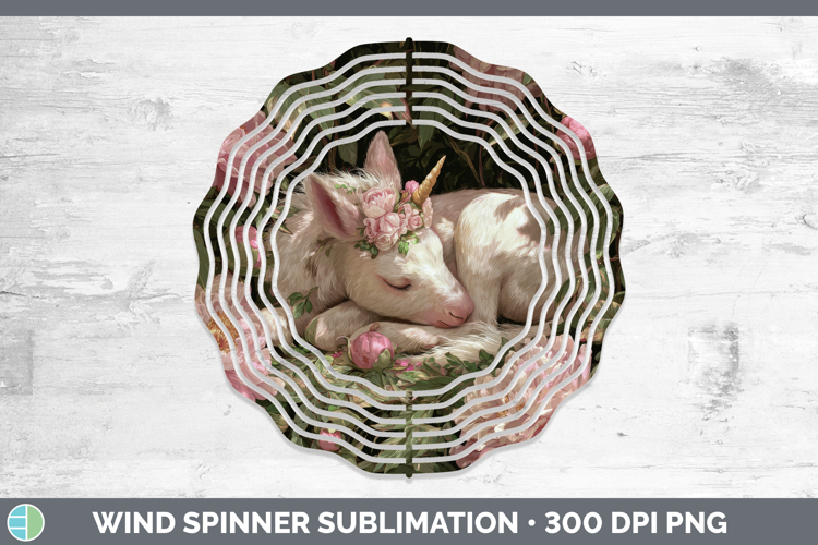 Unicorn Wind Spinner Animals Floral Sleeping Sublimation Spi