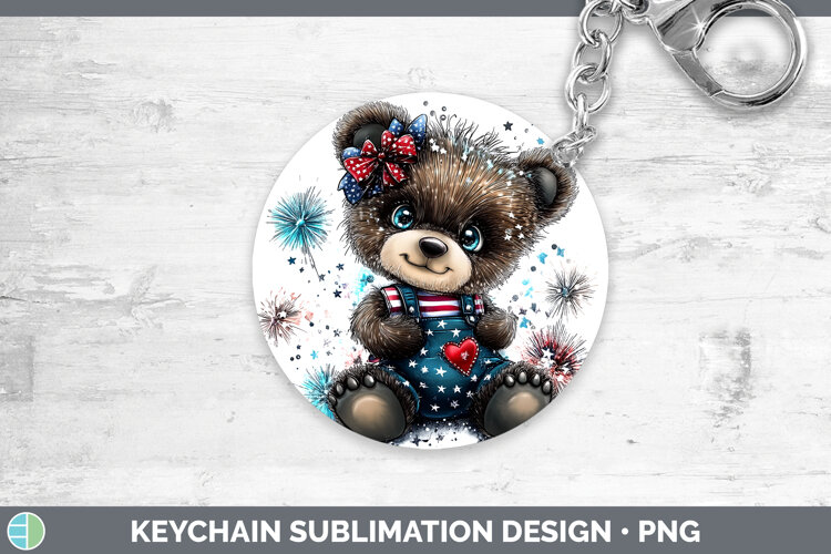 GorgeousAnimals Fourth of July Keychain design.