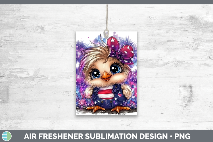 Animals Fourth of July Chicken Air Freshener Sublimation Car