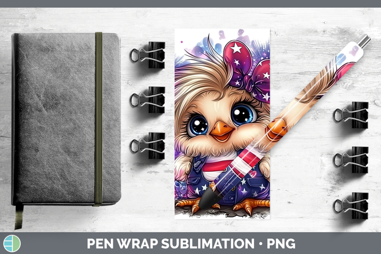 Animals Fourth of July Chicken Pen Wrap Sublimation Pen Desi