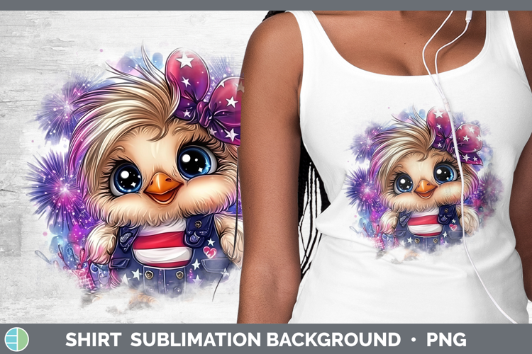 Animals Fourth of July Chicken Shirt Sublimation Background