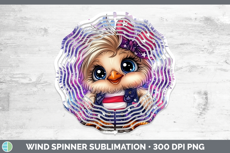 Animals Fourth of July Chicken Wind Spinner Sublimation Spin