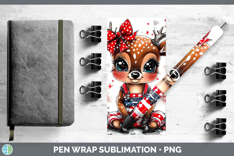 GorgeousAnimals Fourth of July Pen Wrap design.