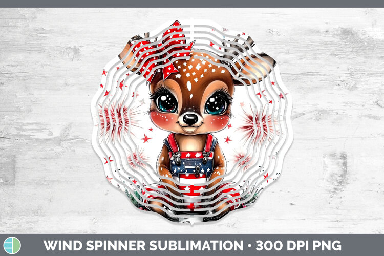 GorgeousAnimals Fourth of July Wind Spinner design.