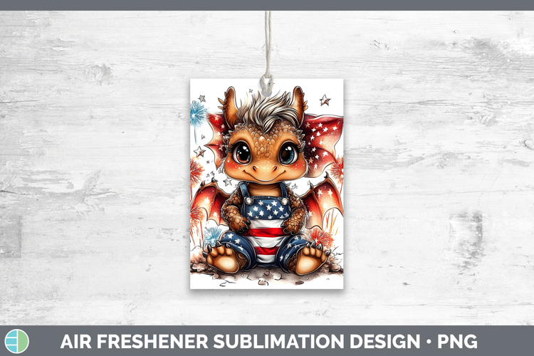 Animals Fourth of July Dragon Air Freshener Sublimation Car