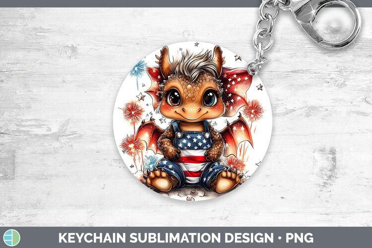 GorgeousAnimals Fourth of July Keychain design.