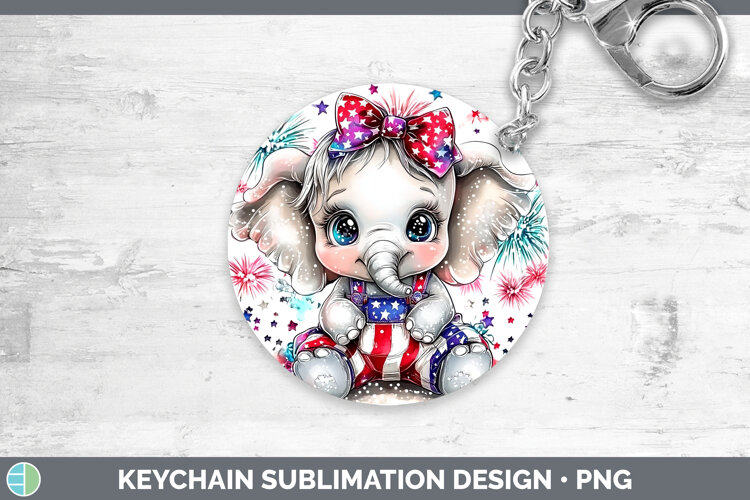 GorgeousAnimals Fourth of July Keychain design.