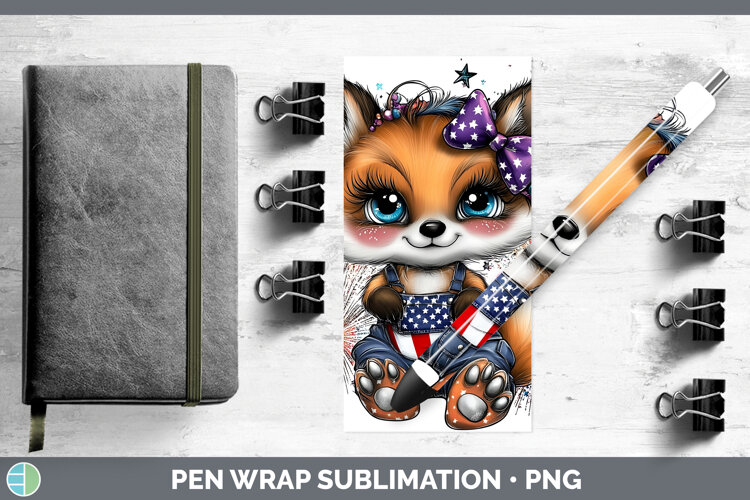 GorgeousAnimals Fourth of July Pen Wrap design.