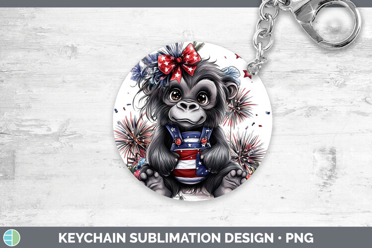 GorgeousAnimals Fourth of July Keychain design.