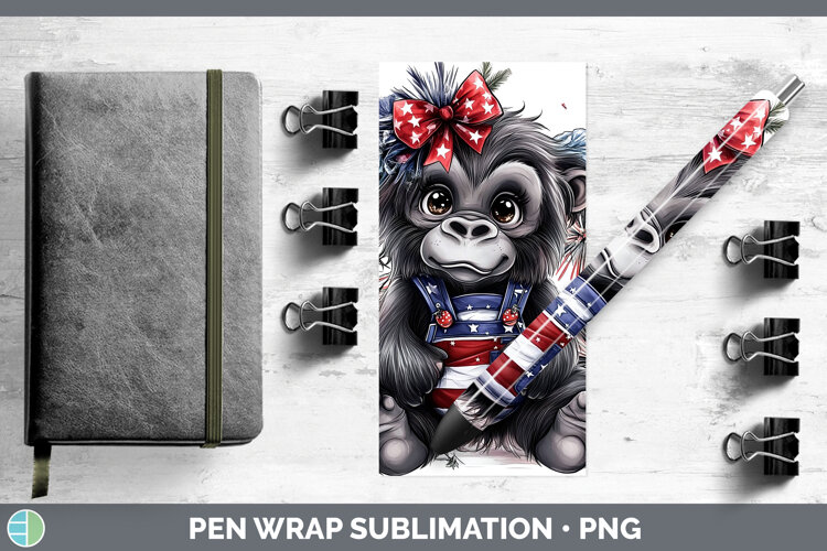 GorgeousAnimals Fourth of July Pen Wrap design.