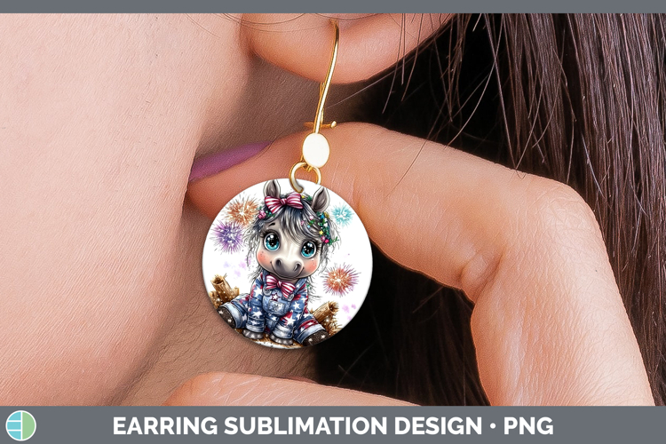 GorgeousAnimals Fourth of July Round Earrings design.