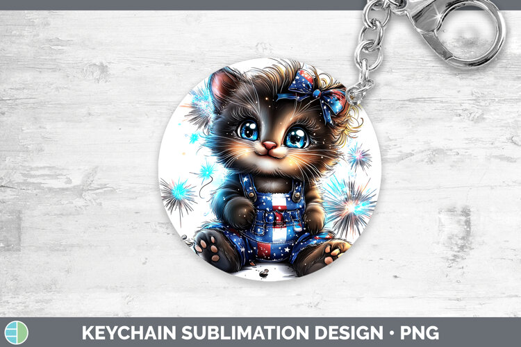 GorgeousAnimals Fourth of July Keychain design.