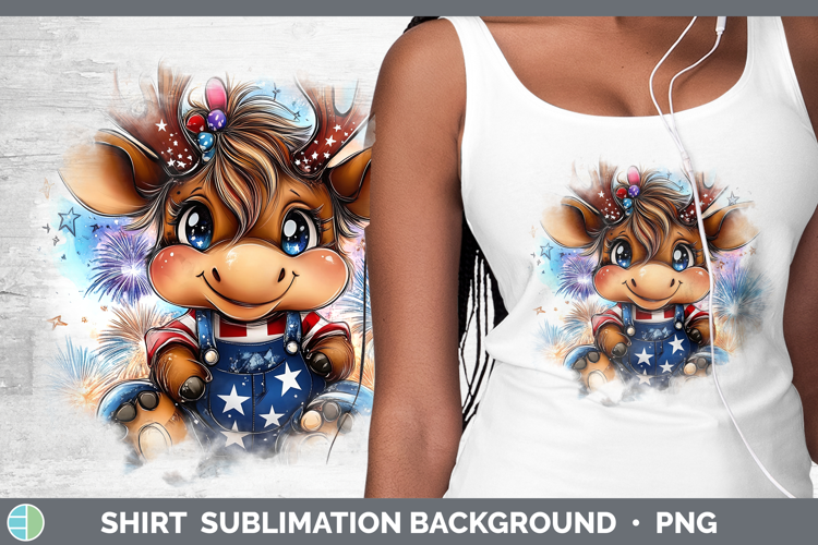 Animals Fourth of July Moose Shirt Sublimation Background De