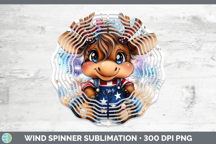 Animals Fourth of July Moose Wind Spinner Sublimation Spinne
