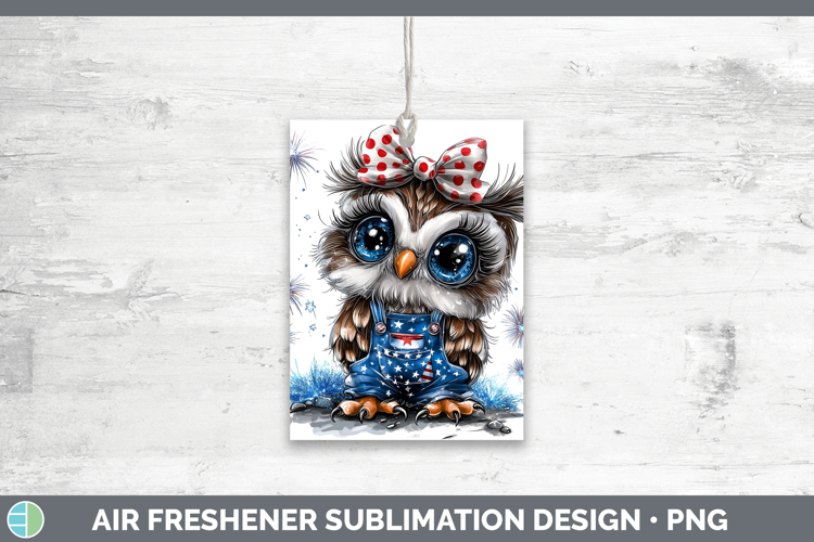 Animals Fourth of July Owl Air Freshener Sublimation Car Fre