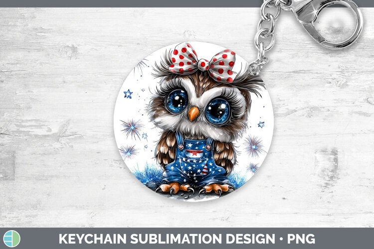 GorgeousAnimals Fourth of July Keychain design.