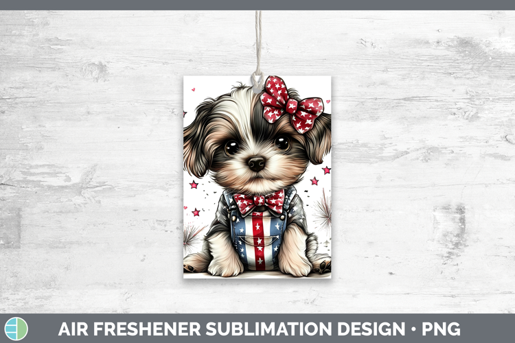 Animals Fourth of July Puppy Air Freshener Sublimation Car F