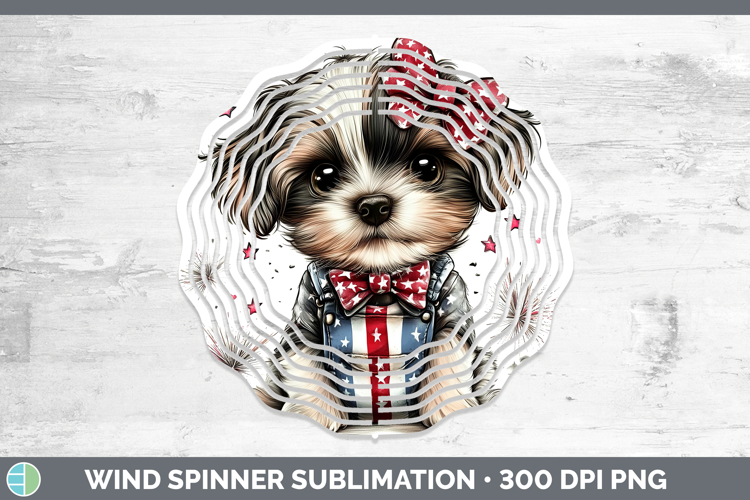 Animals Fourth of July Puppy Wind Spinner Sublimation Spinne