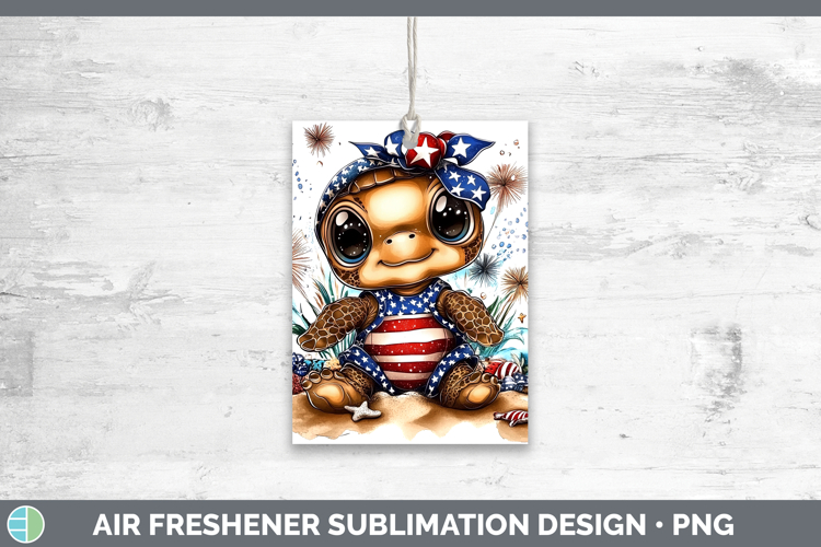 Animals Fourth of July Sea Turtle Air Freshener Sublimation