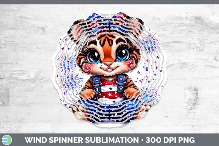 GorgeousAnimals Fourth of July Wind Spinner design.