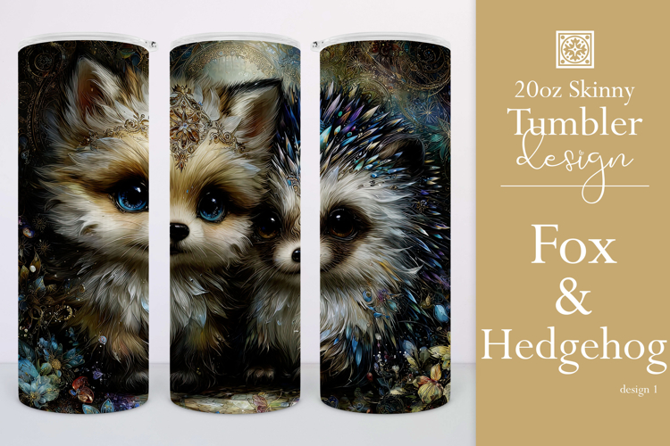 Animal Tumbler Wrap, Fox x Hedgehog Sublimation, s1