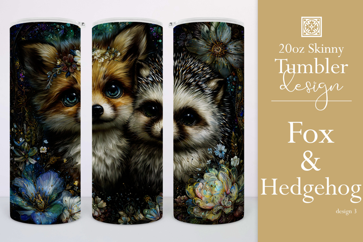 Animal Tumbler Wrap, Fox x Hedgehog Sublimation, s3
