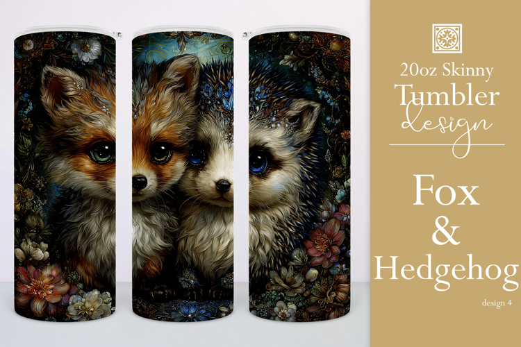 Animal Tumbler Wrap, Fox x Hedgehog Sublimation, s4