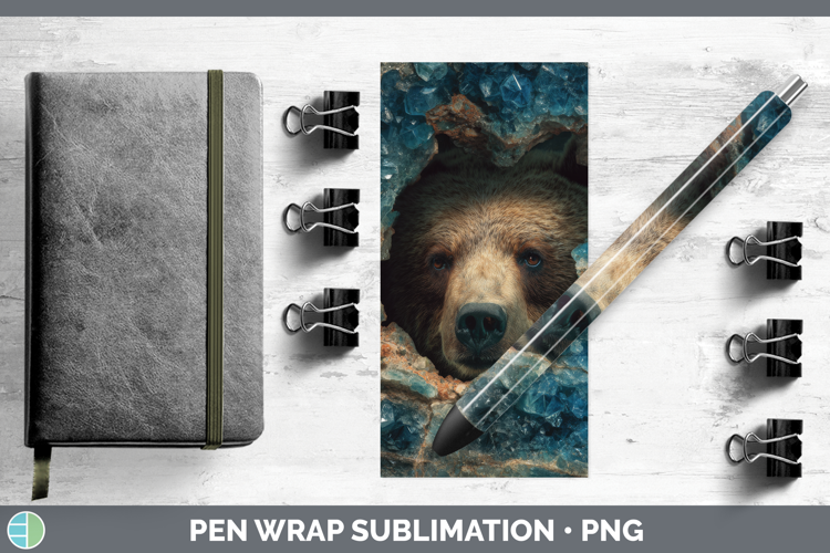 Bear Pen Wrap Animals Geode Wall Sublimation Pen Designs
