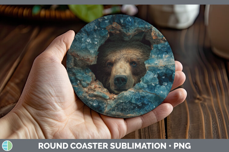 GorgeousAnimals Geode Wall Round Coaster design.