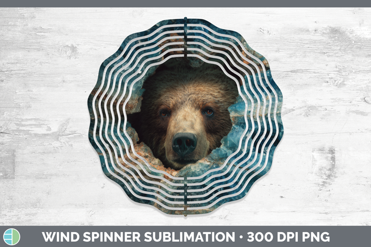 Bear Wind Spinner Animals Geode Wall Sublimation Spinner Des