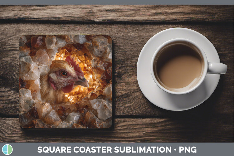 GorgeousAnimals Geode Wall Square Coaster design.