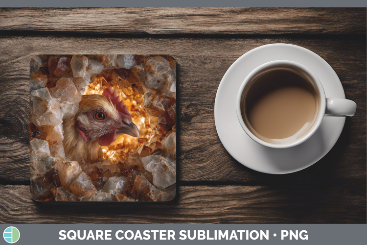 Chicken Square Coaster Animals Geode Wall Sublimation Coaste