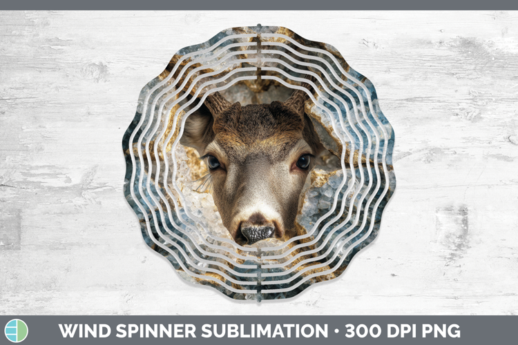 Deer Wind Spinner Animals Geode Wall Sublimation Spinner Des
