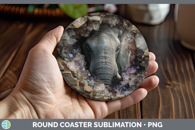 GorgeousAnimals Geode Wall Round Coaster design.