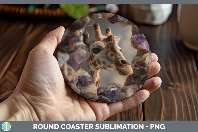 GorgeousAnimals Geode Wall Round Coaster design.