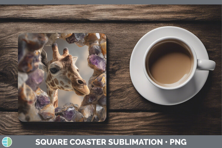 GorgeousAnimals Geode Wall Square Coaster design.