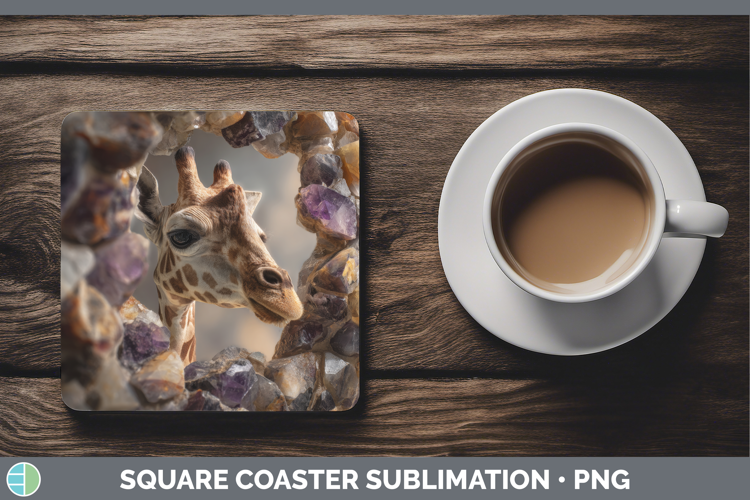 Giraffe Square Coaster Animals Geode Wall Sublimation Coaste