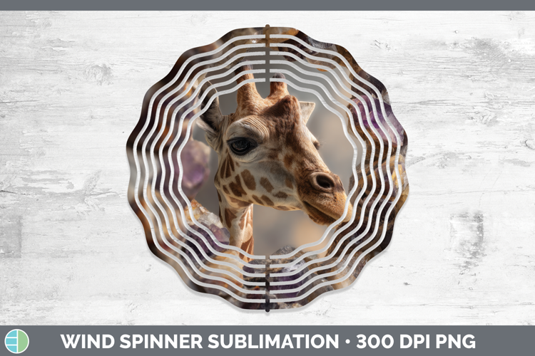 Giraffe Wind Spinner Animals Geode Wall Sublimation Spinner