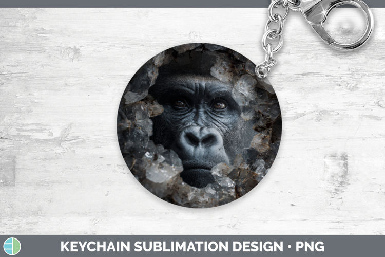 Gorilla Keychain Animals Geode Wall Sublimation Keyring Desi