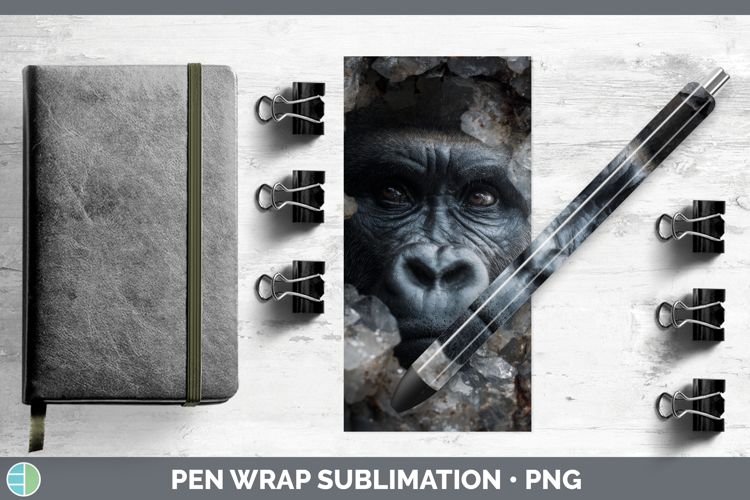 Gorilla Pen Wrap Animals Geode Wall Sublimation Pen Designs