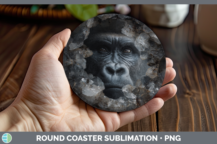 Gorilla Round Coaster Animals Geode Wall Sublimation Coaster