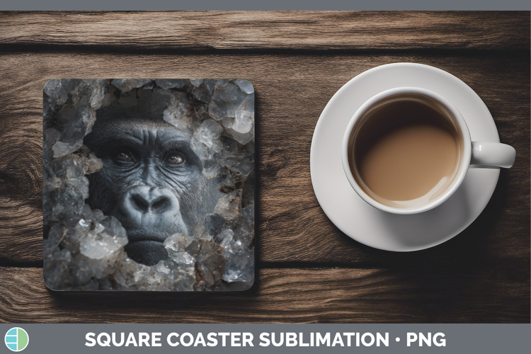 Gorilla Square Coaster Animals Geode Wall Sublimation Coaste