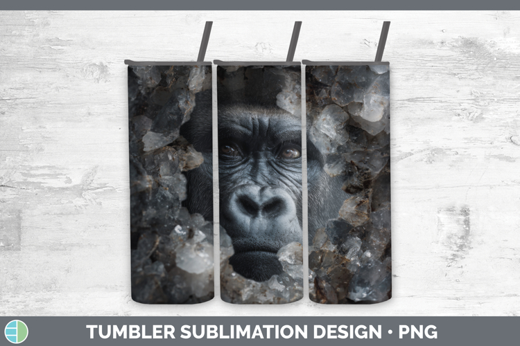 Gorilla Tumbler Animals Geode Wall Sublimation 20 oz Skinny