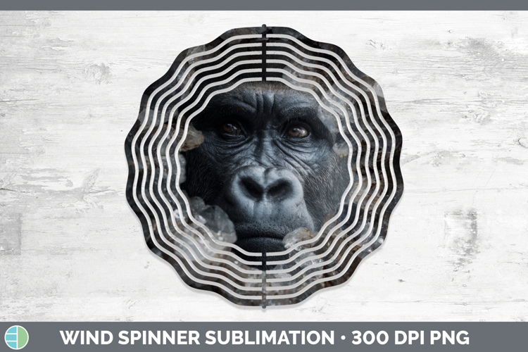 Gorilla Wind Spinner Animals Geode Wall Sublimation Spinner