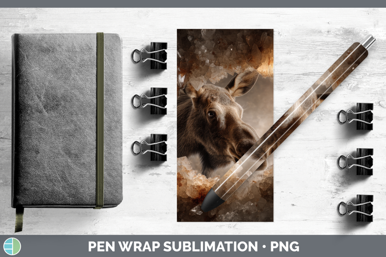 Moose Pen Wrap Animals Geode Wall Sublimation Pen Designs
