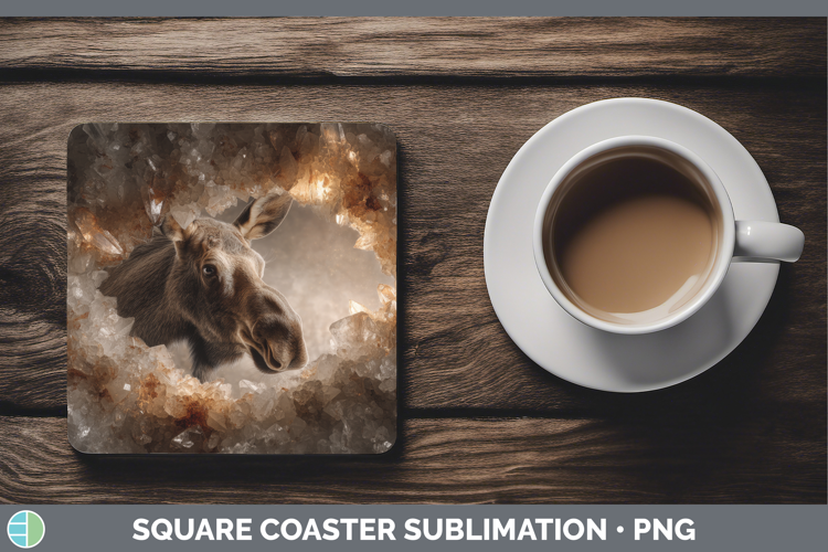 Moose Square Coaster Animals Geode Wall Sublimation Coaster